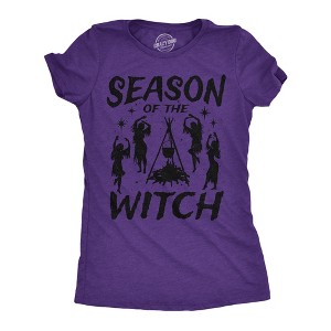 Womens Funny T Shirts Season Of The Witch Sarcastic Halloween Witch Graphinc Tee For Ladies - Crazy Dog Women's T Shirt - 1 of 4