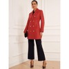 Allegra K Women's Winter Overcoat Notch Lapel Double Breasted Coats - 4 of 4