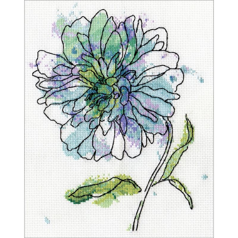 Design Works Counted Cross Stitch Kit 8"X10"-Blue Floral (14 Count), 2 of 3