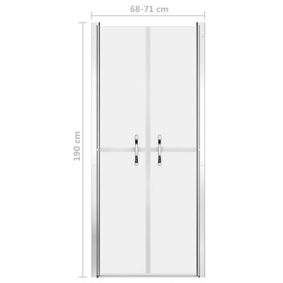 74.8" Frosted ESG Glass Shower Door with Aluminum Frame