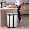 16 Gal Dual Kitchen Trash Can, Stainless Steel Double Garbage Can with Inner Bucket, Soft-Close Lid - 2 of 4