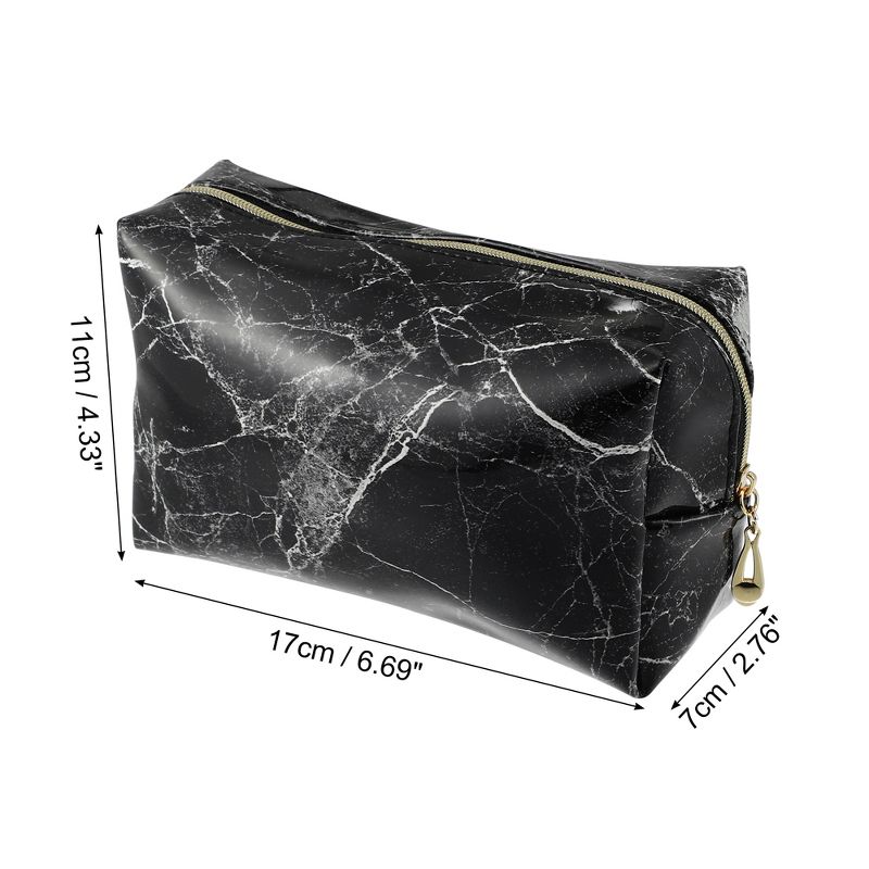 Unique Bargains PU Leather Waterproof Makeup Bag Cosmetic Case Makeup Bag for Women S Size, 4 of 7