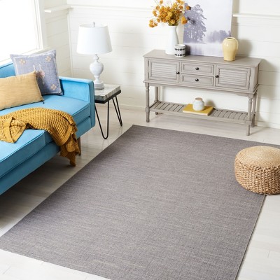 Handmade Light Grey Wool 5' x 8' Flat Woven Area Rug