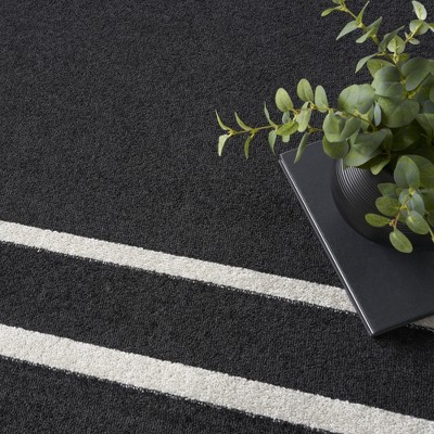 Black Ivory 10' x 14' Solid Synthetic Indoor/Outdoor Rug