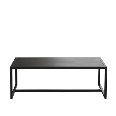 Brock 45" Black Steel Rectangular Outdoor Coffee Table