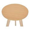 GlasFlength Coffee Tables Round Coffee Table Center Table Wood Coffee Table Small Table for Living Room, Beige, 15.75"*15.75"*17.72" - 2 of 4