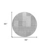 Silver Gray And Ivory Striped Washable Indoor Outdoor Area Rug - 3 of 4