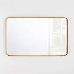24" x 36" Rectangular Decorative Mirror with Rounded Corners Brass - Threshold™ designed with Studio McGee