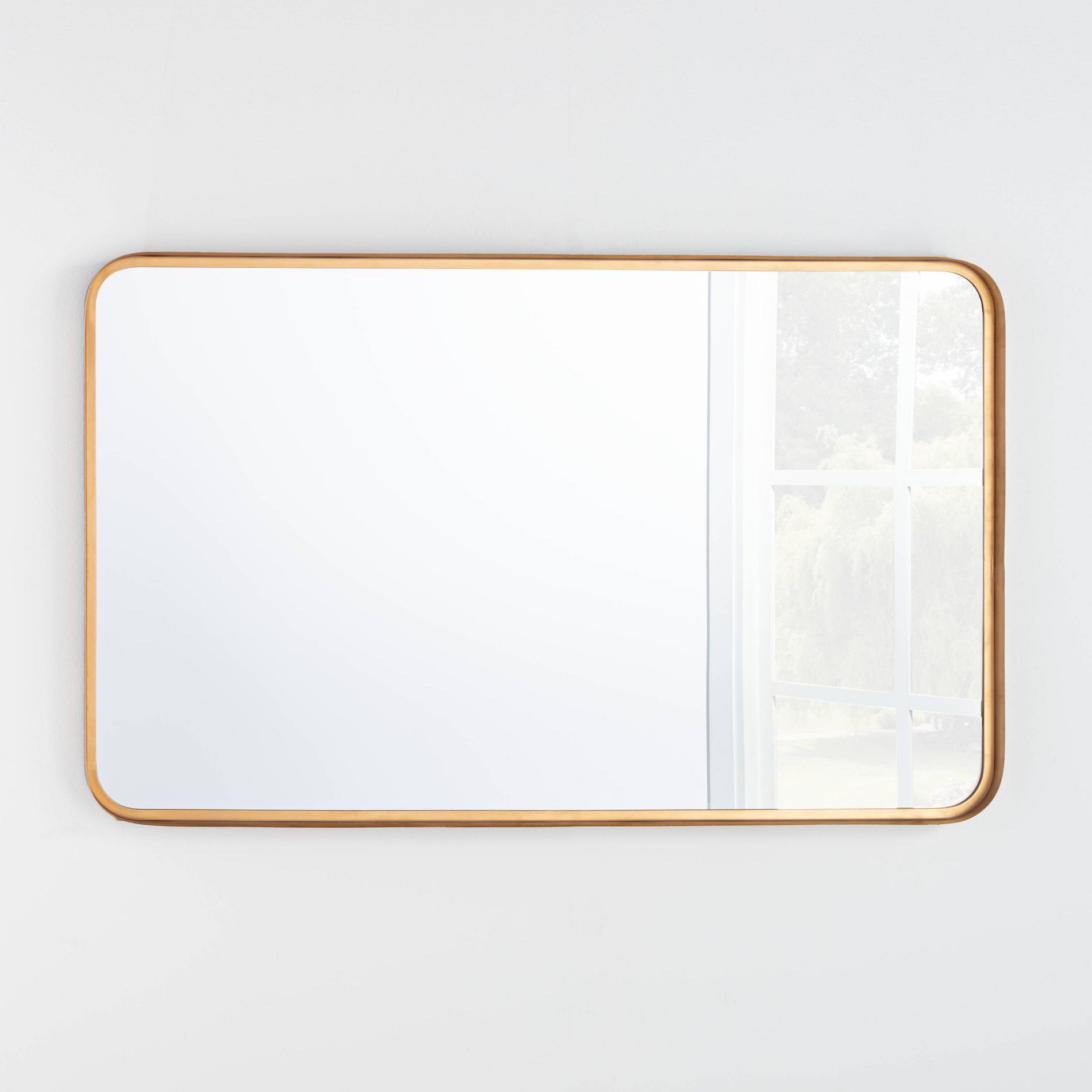 24" x 36" Rectangular Decorative Mirror with Rounded Corners Brass - Threshold™ designed with Studio McGee: Elegant Gold Finish