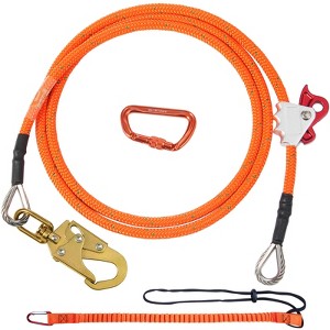 VEVOR 16mm Steel Core Flipline, 10ft(3m) Arborist Flipline, Flip Line for Tree Climbing with Alloy Steel Snap Hook, Orange - 1 of 4