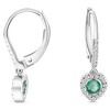 Pompeii3 5/8Ct TW Emerald Lever Back Dangle Hoops White Gold Heart Earrings 3/4" Tall - 2 of 3