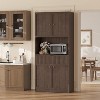 Tall Kitchen Pantry Cabinet, 70" Pantry Storage Cabinet with Countertop, Fluted Kitchen Hutch Cabinets with Doors and Drawer - 2 of 4