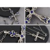 Alilang Vintage-Inspired Gothic Cross Pendant Necklace with Black Crystal Accents - 3 of 4