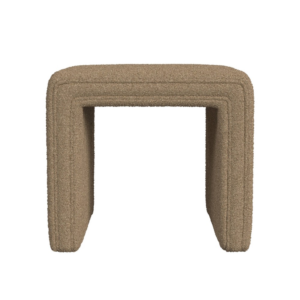 Photos - Pouffe / Bench Modern Channel Ottoman Brown Boucle- HomePop