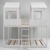 Full Over Full House Bunk Bed with Roof, Window, Guardrail, Ladder, No Box Spring Needed, Wood Frame for Kids or Teens - 4 of 4
