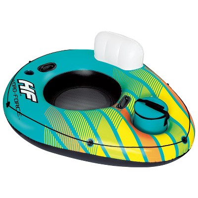 Bestway Hydro Force Alpine Single Person Cool Mesh Seat River and Lake Float Tube with Removable Drink Cooler and Wrap Around Grab Rope