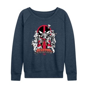 Women's - Marvel - Deadpool Variants Lightweight French Terry Wide Neck Long Sleeve Graphic Shirt - 1 of 4