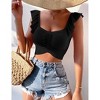 Womens Cropped Knit Tube Tops with Sweetheart Neckline and Cap Sleeves Ribbed Sweater Style - 3 of 4