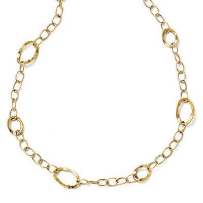 Black Bow Jewelry 14k Yellow Gold Italian 10mm Open Link Necklace, 16-18 Inch