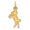 Black Bow Jewelry 14k Yellow Gold Aries the Ram Zodiac Satin and Diamond Cut Charm - 3 of 4