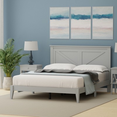 Ultimate Grey Queen Solid Wood Farmhouse Platform Bed
