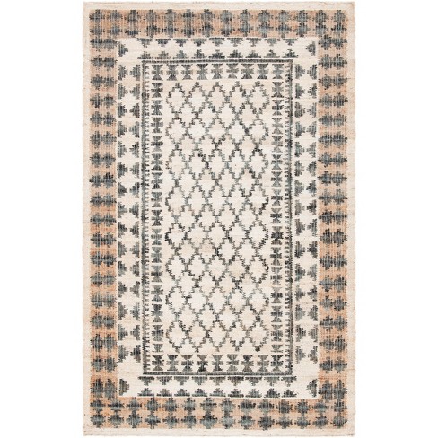 Blue and Gray Vinyl Floor Mat. Kilim Vinyl Area Rug Printed to 