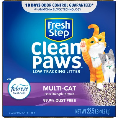 Fresh Step Clean Paws Multi-Cat with the Power of Febreze Scented Clumping Cat Litter - 22.5lbs_9