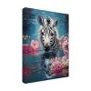 Trademark Fine Art - Momart Zebra In The Water Canvas Art - 4 of 4