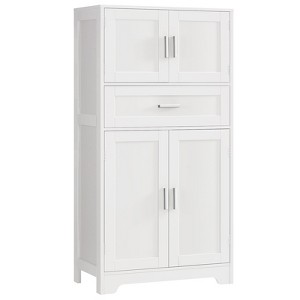 USIKEY Morden 47.2" Storage Cabinet with 2 Drawers & 2 Adjustable Shelves, Floor Cabinet with 4 Doors, Cabinet for Living Room, Dining Room - 1 of 4