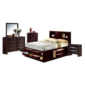5pc Queen Madison Storage Bedroom Set Espresso Brown - Picket House Furnishings