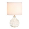 17.75" Contemporary Engraved Honeycomb Glass Table Desk Lamp with Fabric Shade Clear/White - Lalia Home: UL Listed, No Assembly Required - image 2 of 4