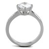 Slickblue Women’s Polished Stainless Steel Ring with 7mm CZ Stone, Classic Pave Engagement Design, Sizes 5-10 - 3 of 4