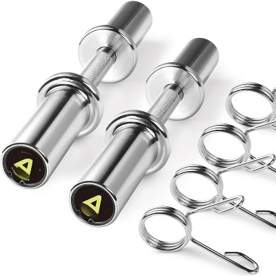 16" Olympic Dumbbell Handles, Loadable Bars for 2-Inch Plates with Spring Collars, for Home Gym