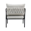 Vynxaria Ergonomic Lounge Chair with Braided Upholstery Sturdy Metal Frame, Compact Design for Small Space, Set of 1, BEIGE - 4 of 4