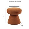 GlasFlength Accent Chairs Sofa Stool Footstool Vanity Stool Makeup Armless Chair Lazy Chair for Living Room, Brown, 17.5"*17.5"*19" - 4 of 4