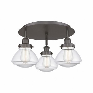 Olean - 3 Light Flush Mount In Art Deco Style-8 Inches Tall and 18.25 Inches Wide - 1 of 1