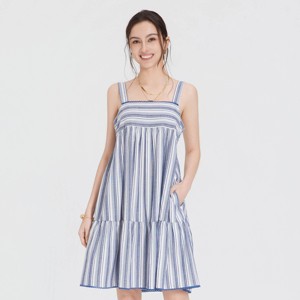 blue dress for baby girl Dakota Babydoll Dress — Navy Botanical Print main image 1