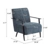 26.38" Polyester Modern Lounge Chair with Metal Frame and Ergonomic Seat - 3 of 4