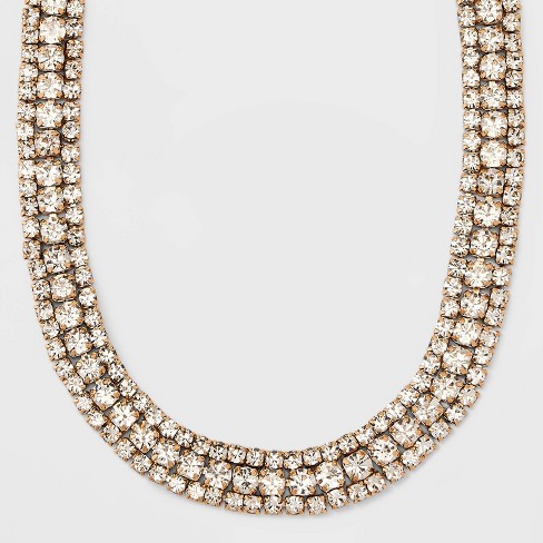 SUGARFIX by BaubleBar Mixed Stone Crystal Statement Necklace - Gold