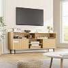 Jojoka Fluted TV Stand for 70Inch,Entertainment Center with Sliding Doors,Wood Media Cabinet Furniture with Adjustable Shelves - 3 of 4