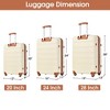 3 Piece Luggage Set Hardside Spinner Suitcase With Tsa Lock 20" 24' 28" Available 3 Piece Luggage Sets Antique White - 4 of 4