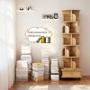 Runesay Wood Color  6 Tier Rotating Bookshelf, 360° Display Round Spinning Bookshelf with Wheels and Drawer - 3 of 4