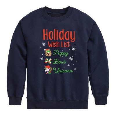 JoJo Siwa Holiday Wish List Graphic Long Sleeve Fleece Sweatshirt - Navy - 5T