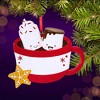 Polarx 3.5 Inch Hot Cocoa Family Of 2 Christmas Tree Ornament , Christmas Decor Snowflake Cocoa Mug (1PC) - 2 of 4