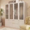 FUFU&GAGA Modern Simple Wardrobe Frosted Glass Door Combination Clothes Storage Cabinet White - 4 of 4