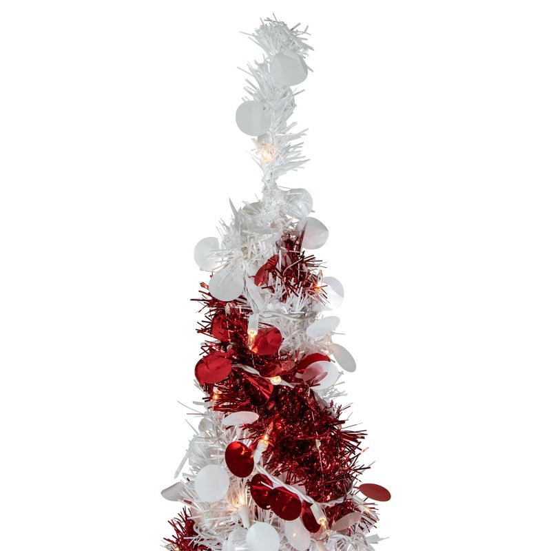Northlight 4' Pre-Lit Candy Cane Pop-Up Artificial Christmas Tree, Clear Lights, 6 of 9