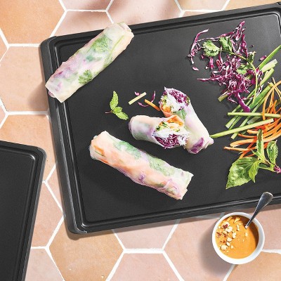 2pc Nonslip Recycled Poly Cutting Board Set Black - Figmint™