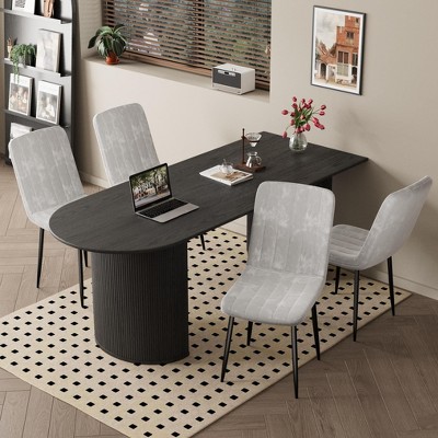 NicBex Dining Chairs Set of 4,Kitchen Chairs with Upholstered Cushion Seat and Metal Legs for Dining Room,Living Room,Kitchen