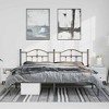 vidaXL Black King Metal Bed Frame with Headboard & Slats, No Mattress, Easy Assembly - 3 of 4