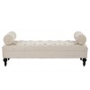 KWPZQEB Upholstered Bench for Bedroom End of Bed, Velvet Padded Bench with 2 Pillows & Solid Wood Legs, Comfy Ottoman for Living Room, Entryway - 2 of 4